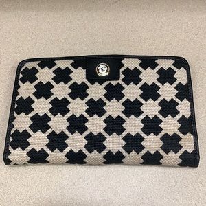 Spartina 449 Geometric Clutch Wallet Organizer Turn Lock Flap
